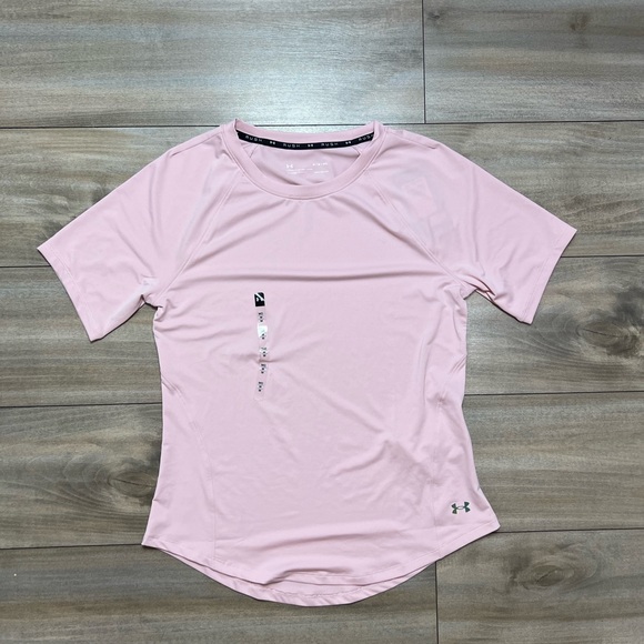Under Armour Rush Performance Shirt Womens Medium Pink Activewear Short Sleeve - Picture 1 of 8